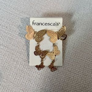 Gold butterfly drop earrings 🦋